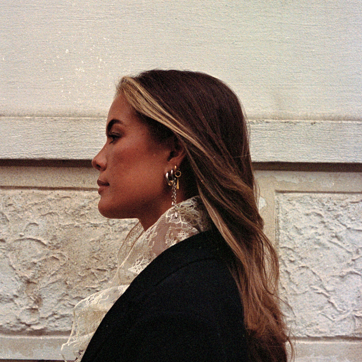 Kate - Boucles d'oreilles créoles en acier inoxydable