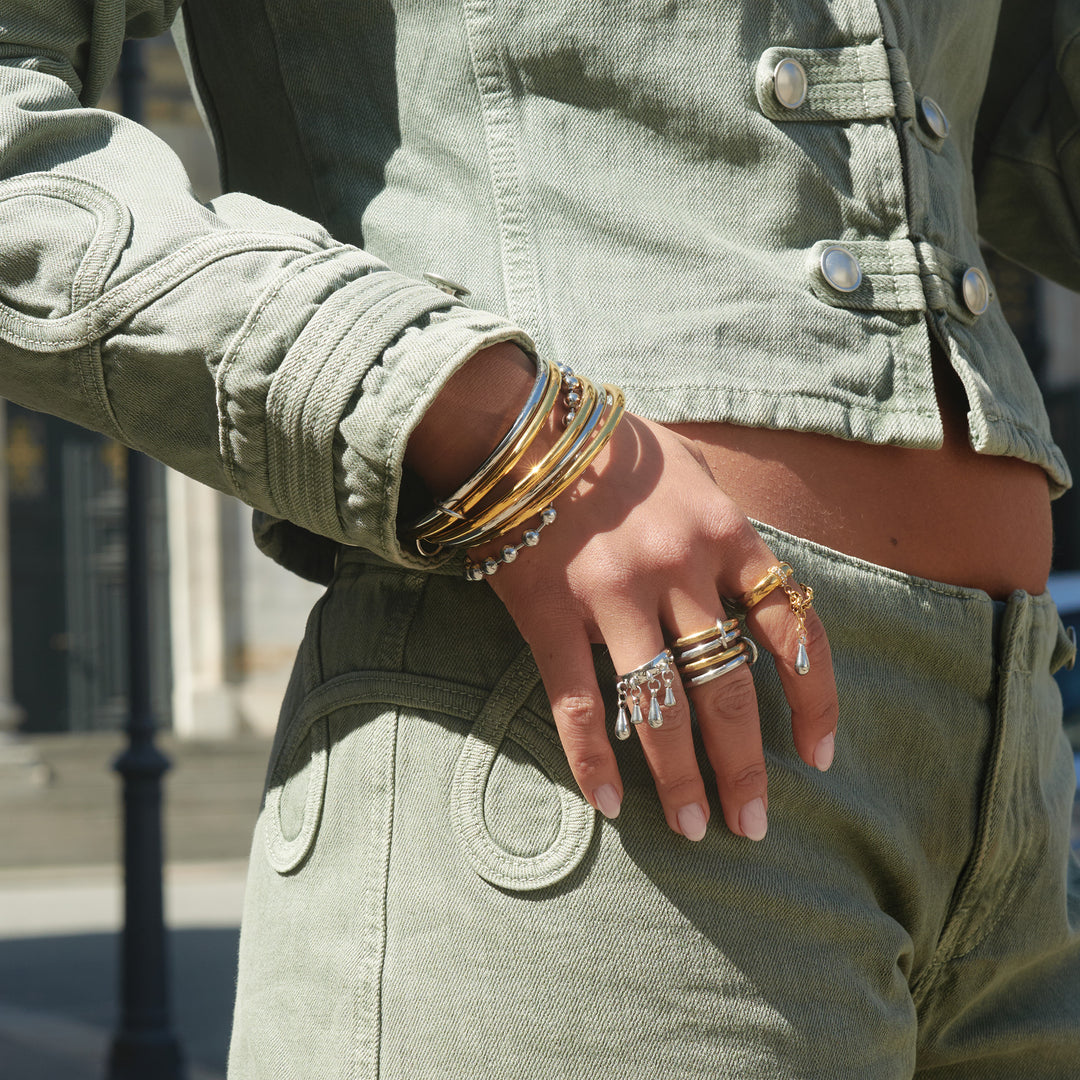 Billie - Bracelet à perles métalliques en acier inoxydable