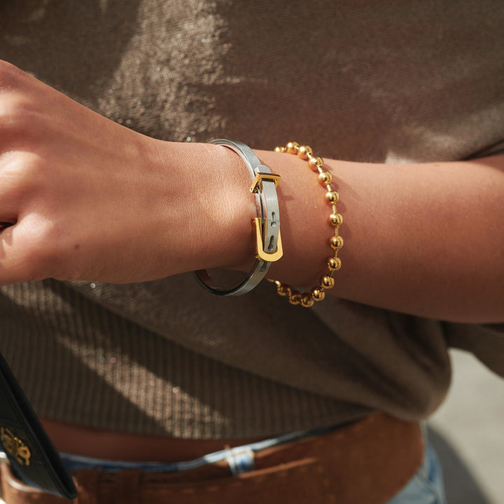 Billie - Bracelet à perles métalliques en acier inoxydable