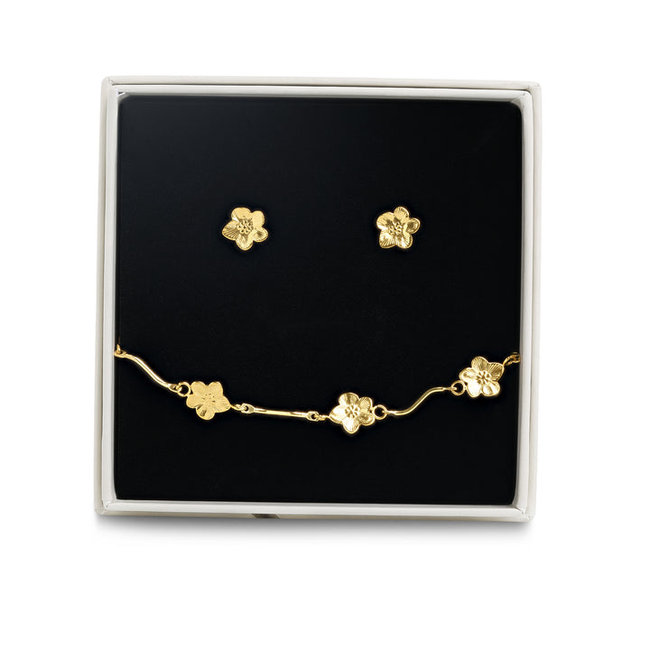 Schmuckset – Blumenohrringe &amp; Armband aus Edelstahl | Timi of Sweden