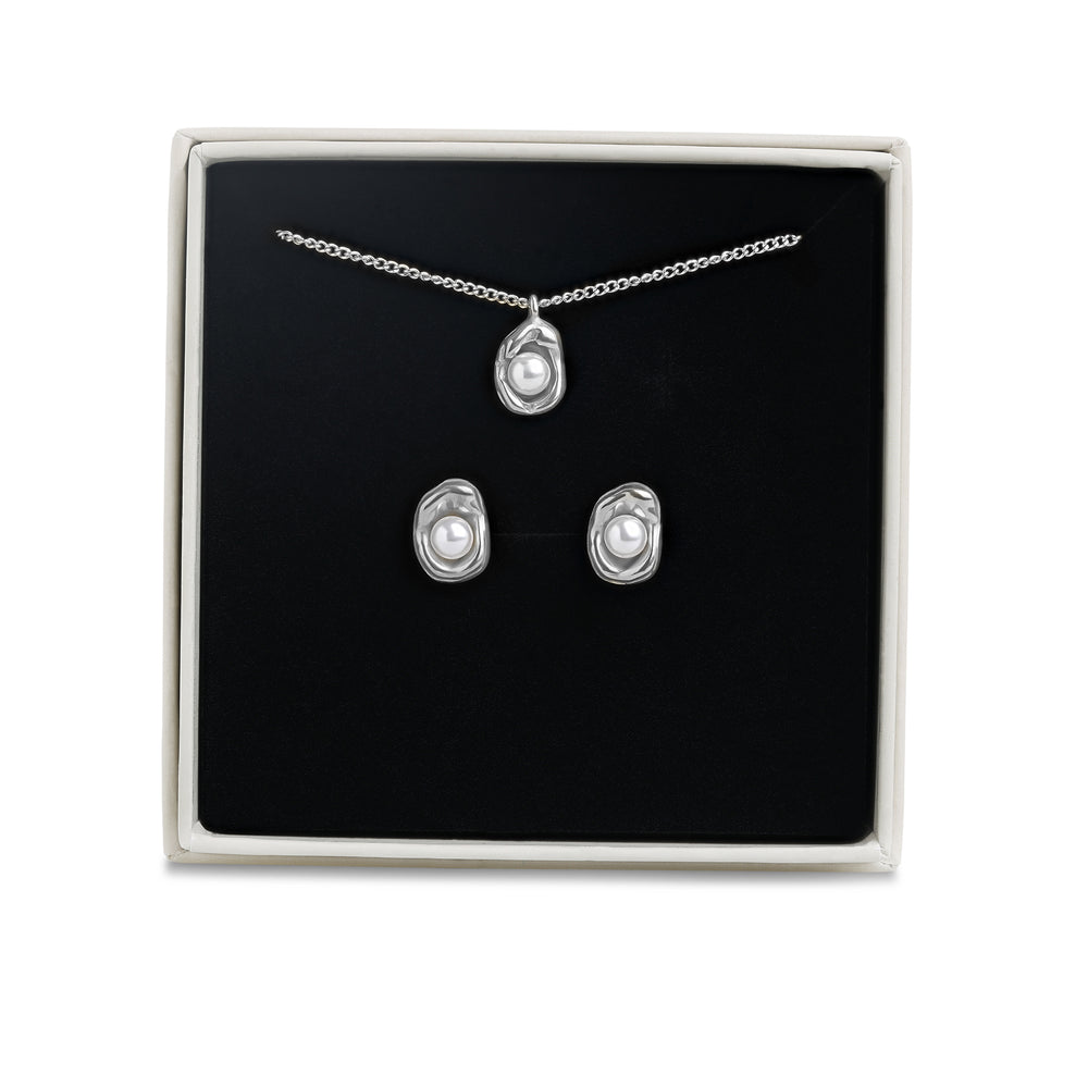 Jewellery Set – Ilse Earrings & Necklace in Stainless Steel | Timi of Sweden