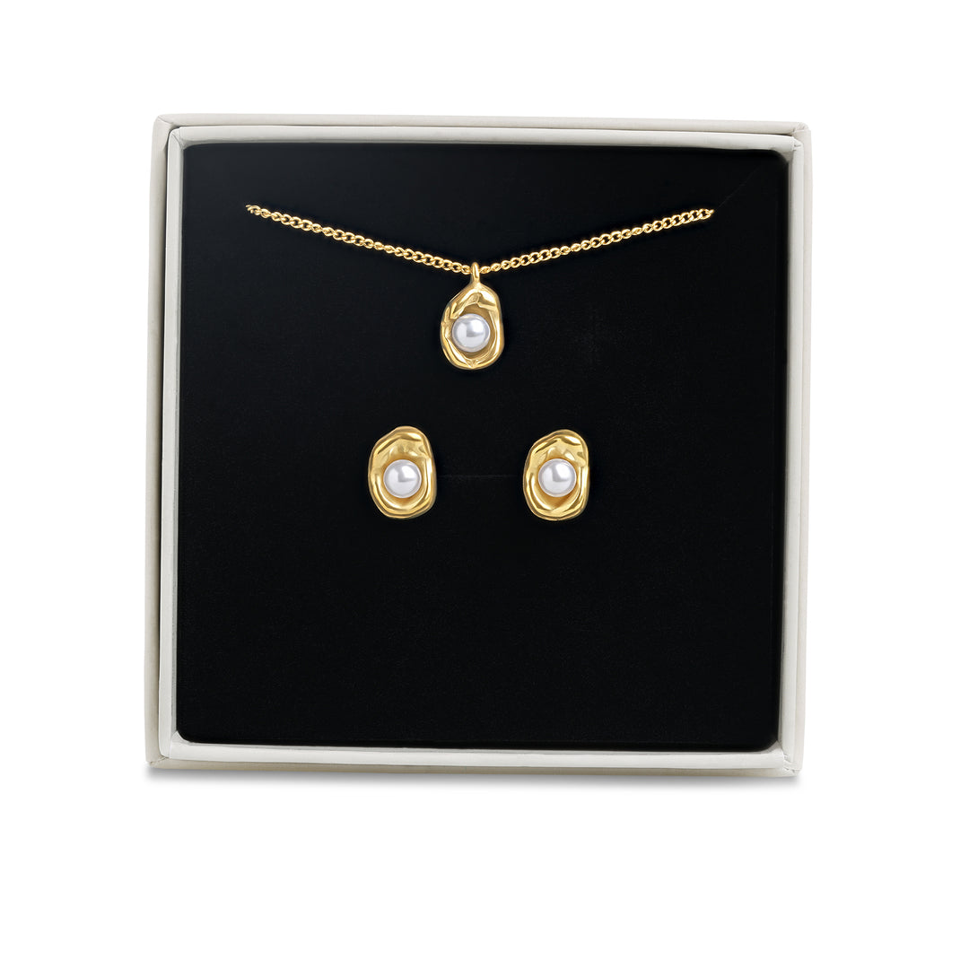 Ensemble de bijoux - Boucles d'oreilles Ilse et collier en acier inoxydable