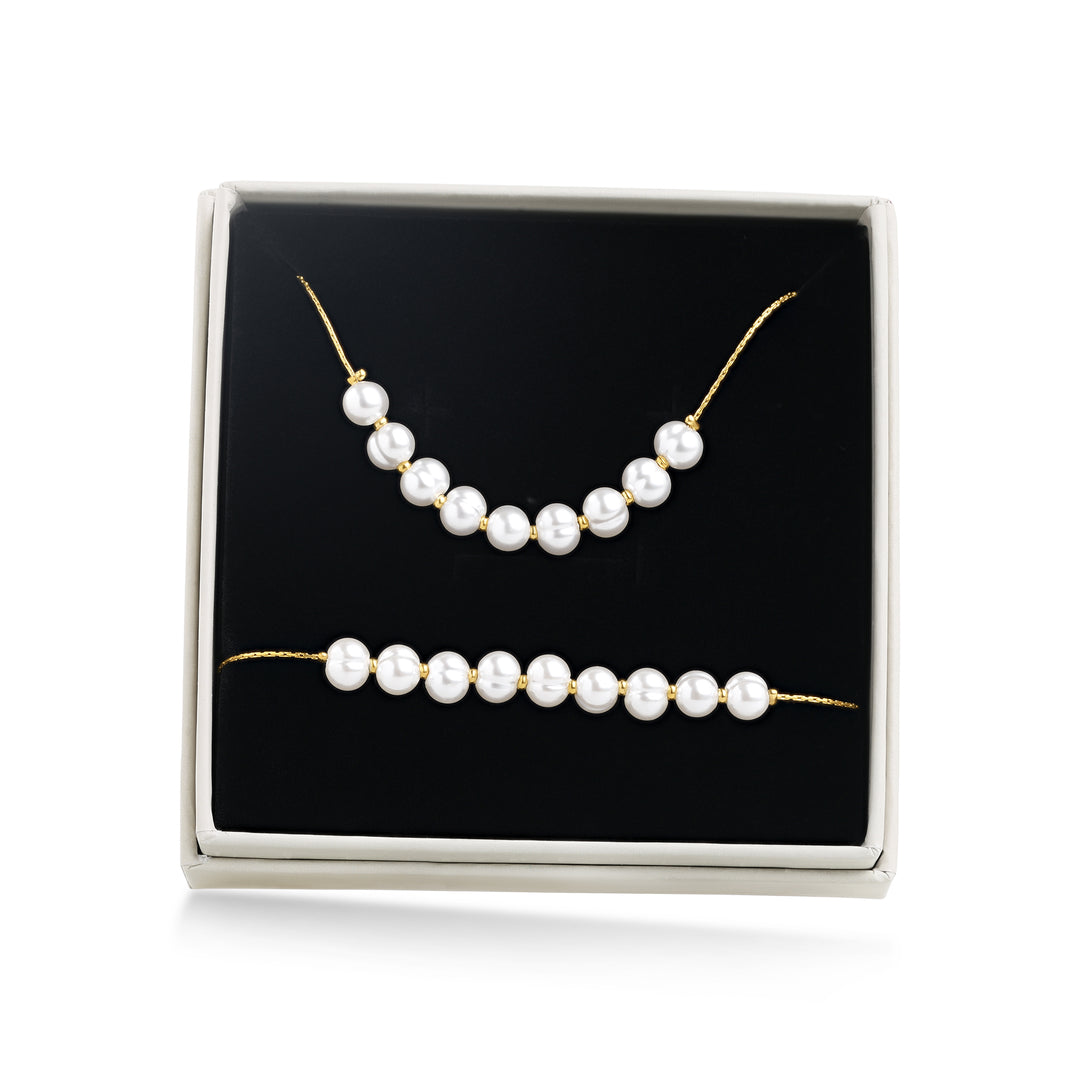 Ensemble de bijoux - Bracelet et collier Loanna en acier inoxydable