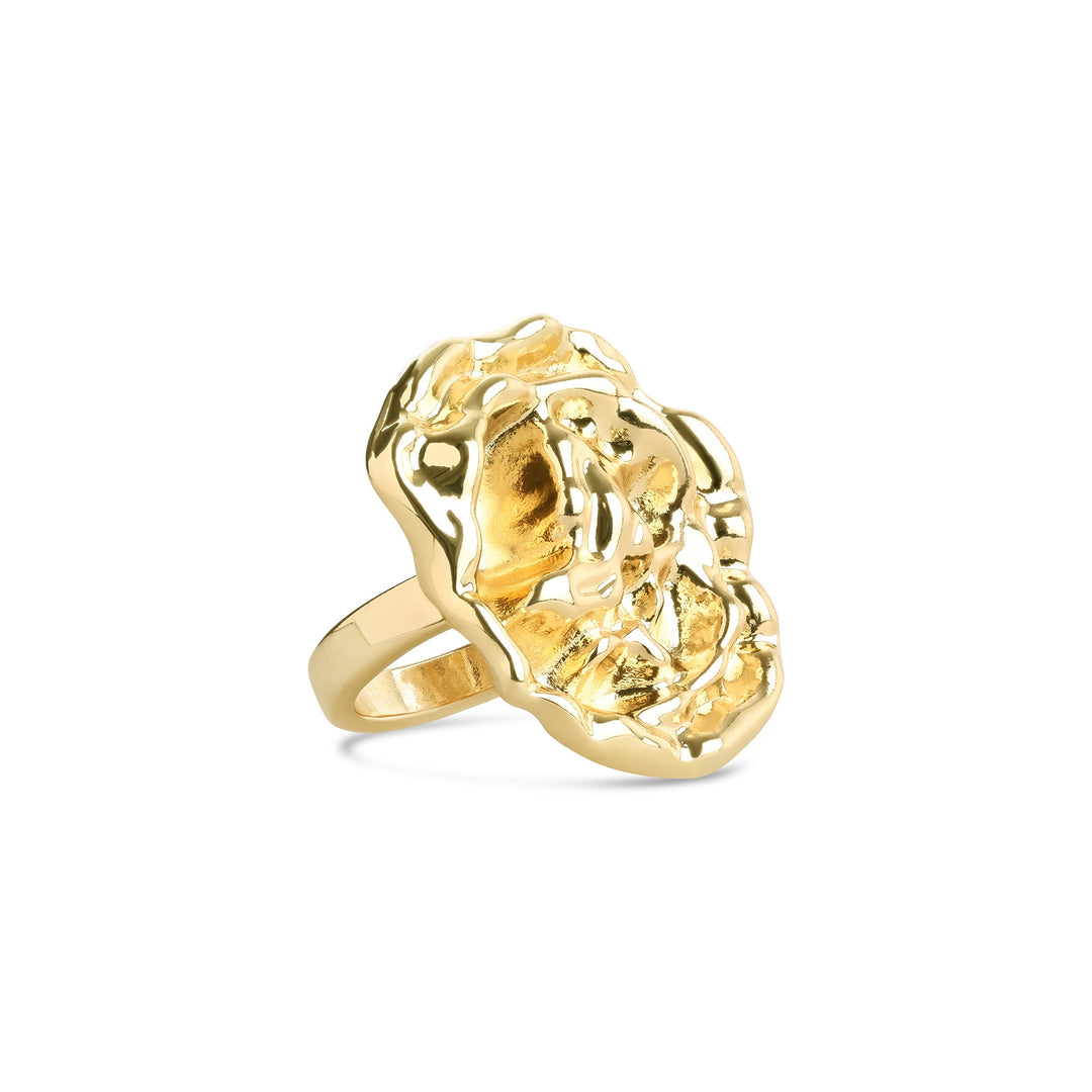 Tallulah – statement ring in stainless steel, gold | Timi of Sweden