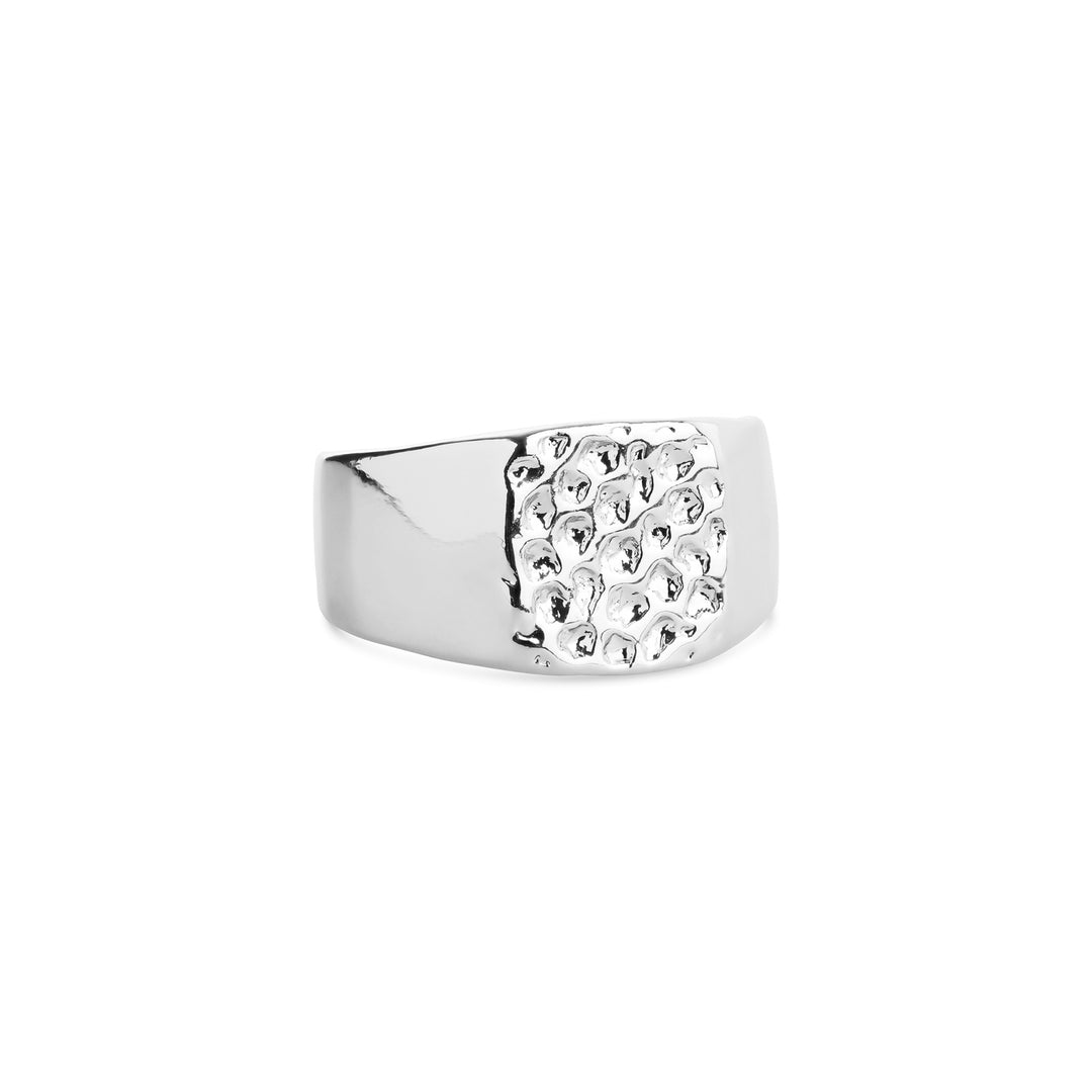 Blythe – signet ring in stainless steel, silver | Timi of Sweden