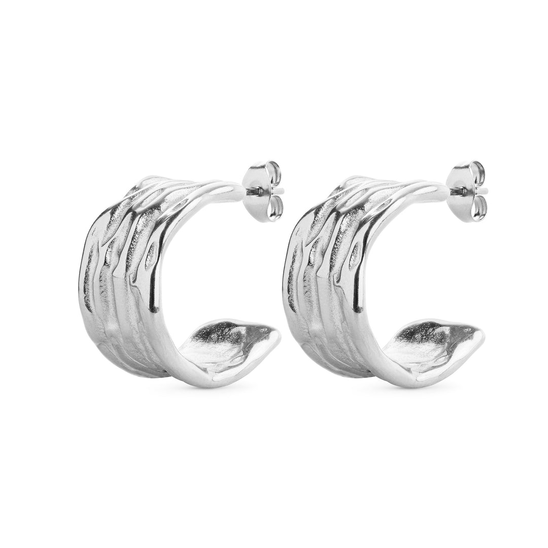 Magela – organic earrings in stainless steel, silver | Timi of Sweden