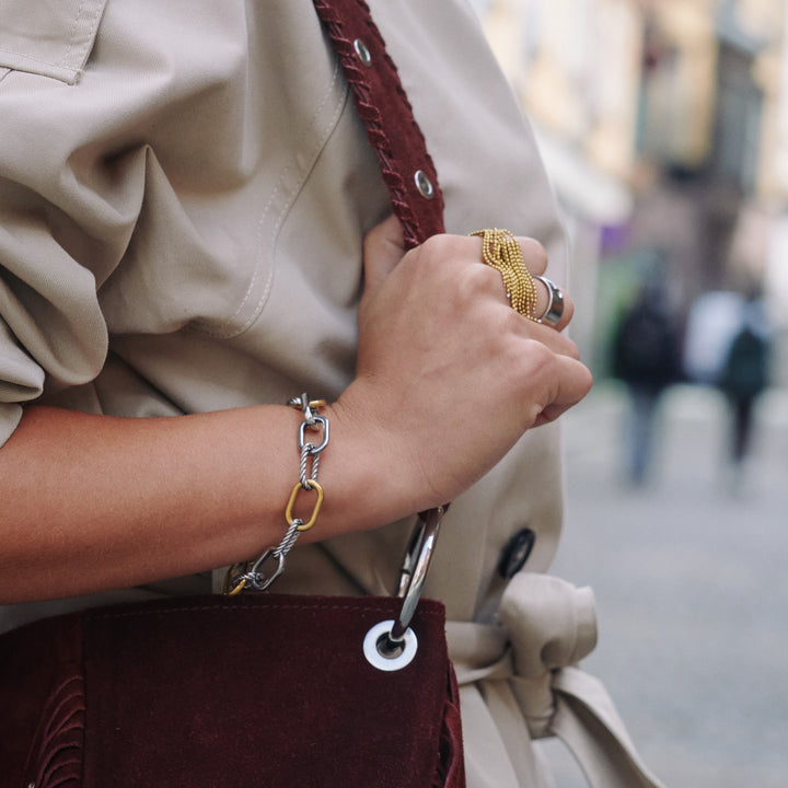 Bahi – Statement-Ring mit Kristall aus Edelstahl, Silber | Timi of Sweden