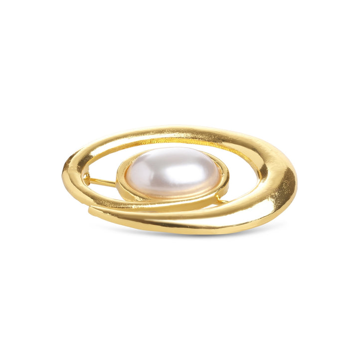 Morgana – Perlenbrosche, Gold | Timi of Sweden