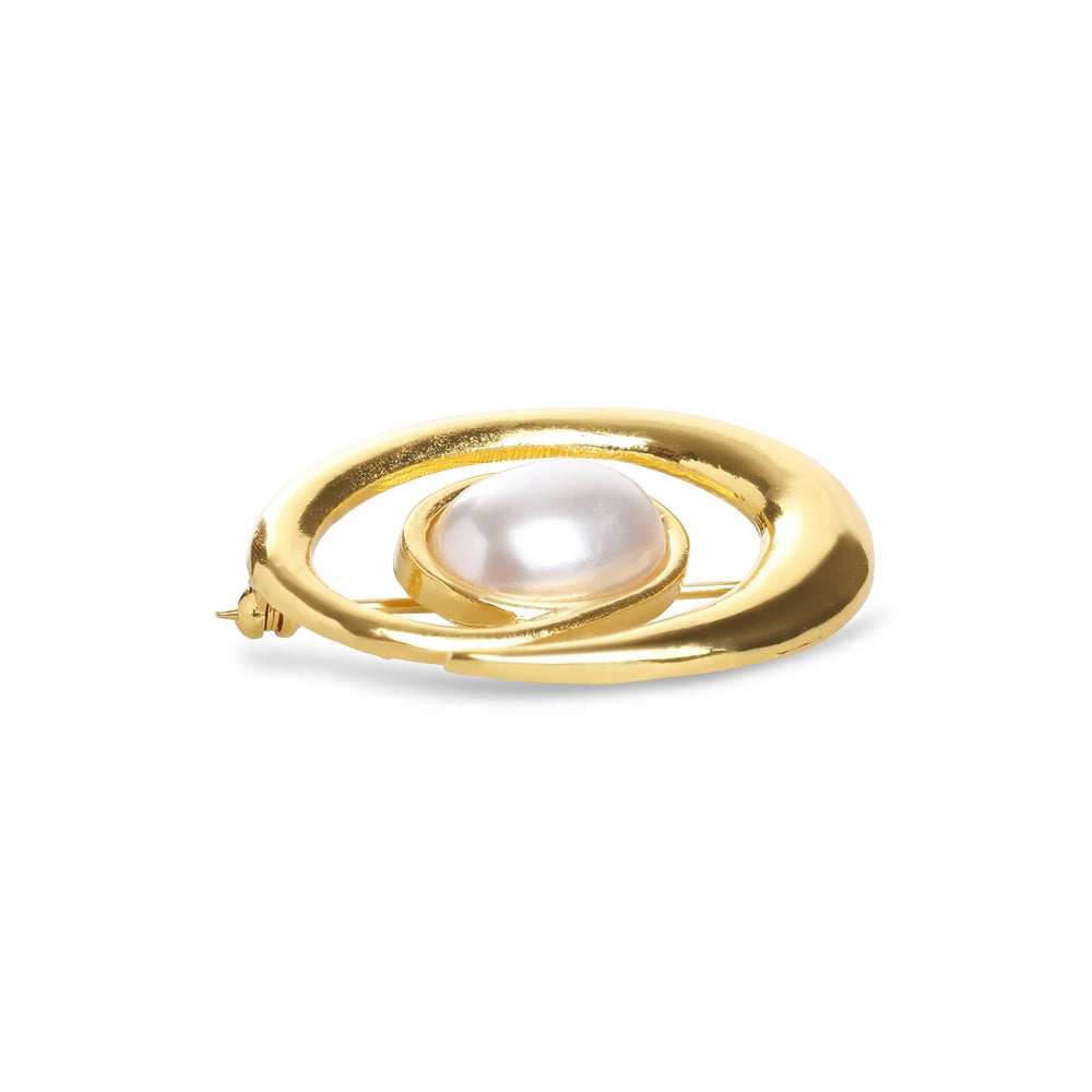 Morgana – Perlenbrosche, Gold | Timi of Sweden