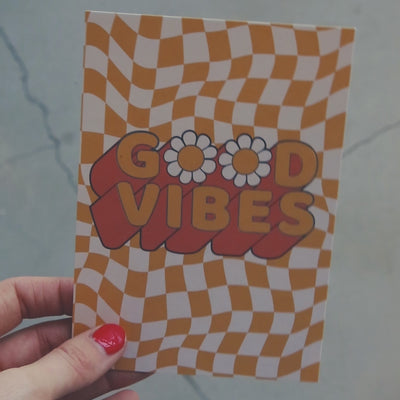 Good Vibes Retro Postkarte
