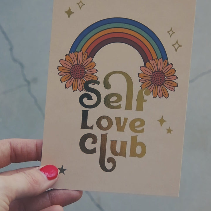 Cartolina del club dell'amore per se stessi