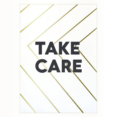 Take Care Gold Postcard