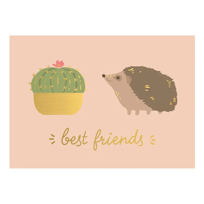 Best Friends Hedgehog Postcard