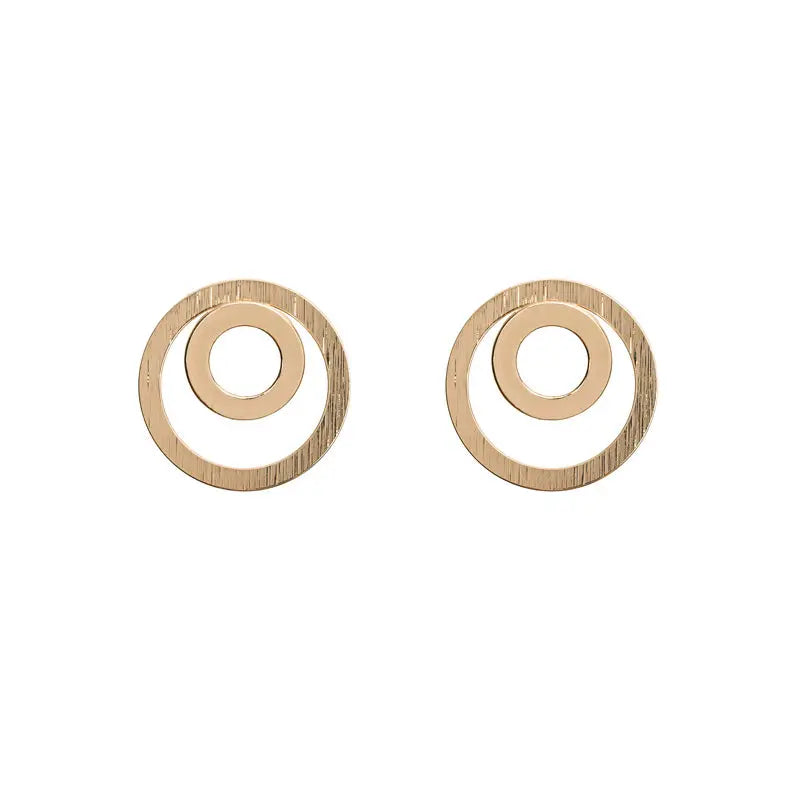 Two Circle Earrings Gold