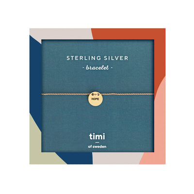 Hope Plate Sterling Silver Silk Bracelet, Gold