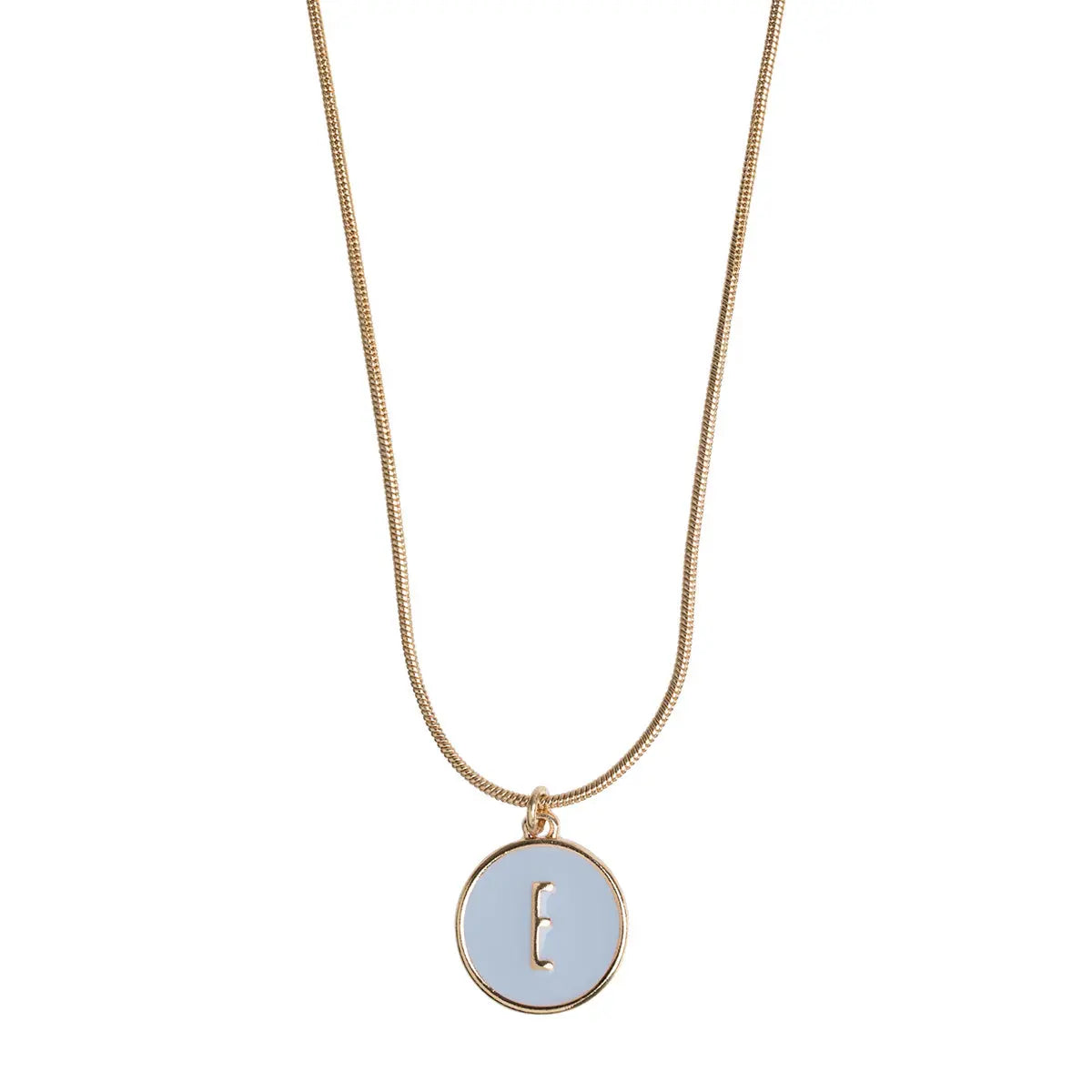 Letter in Snake Chain Necklace E