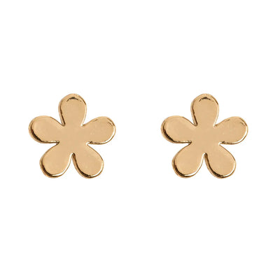 Minimalistic flower stud earrings gold