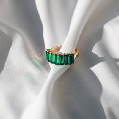 Ring with Crystal - Green