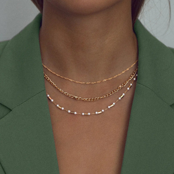Collier mignon en chaîne de perles