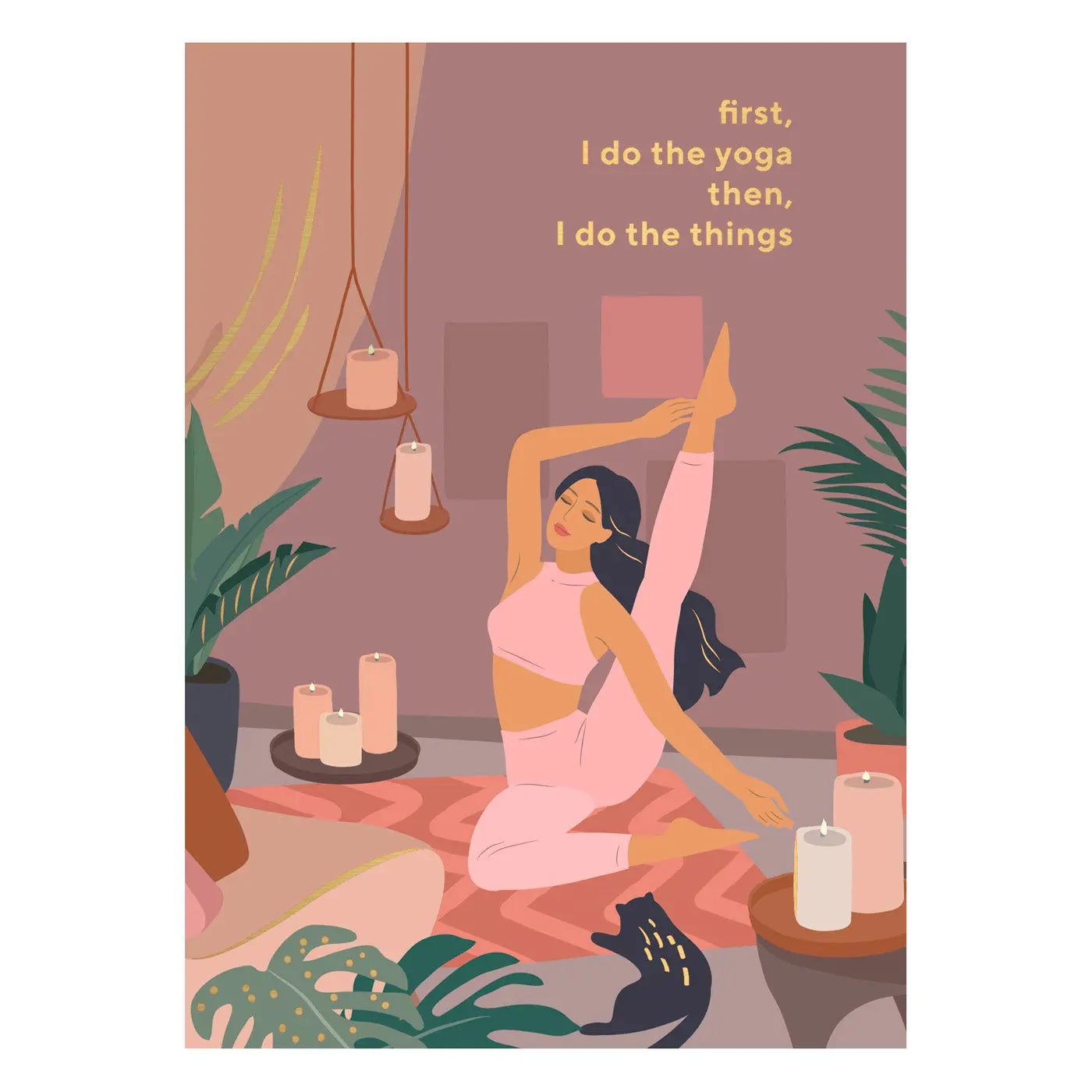 First, I do the Yoga Postcard
