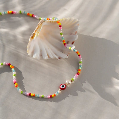 Suzy - Evil Eye Bunte Perlenkette