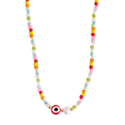 Suzy - Evil Eye Colourful Bead Necklace