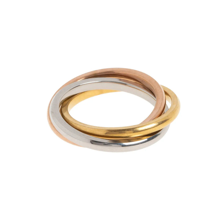 Jules - Bague triple couleur en acier inoxydable